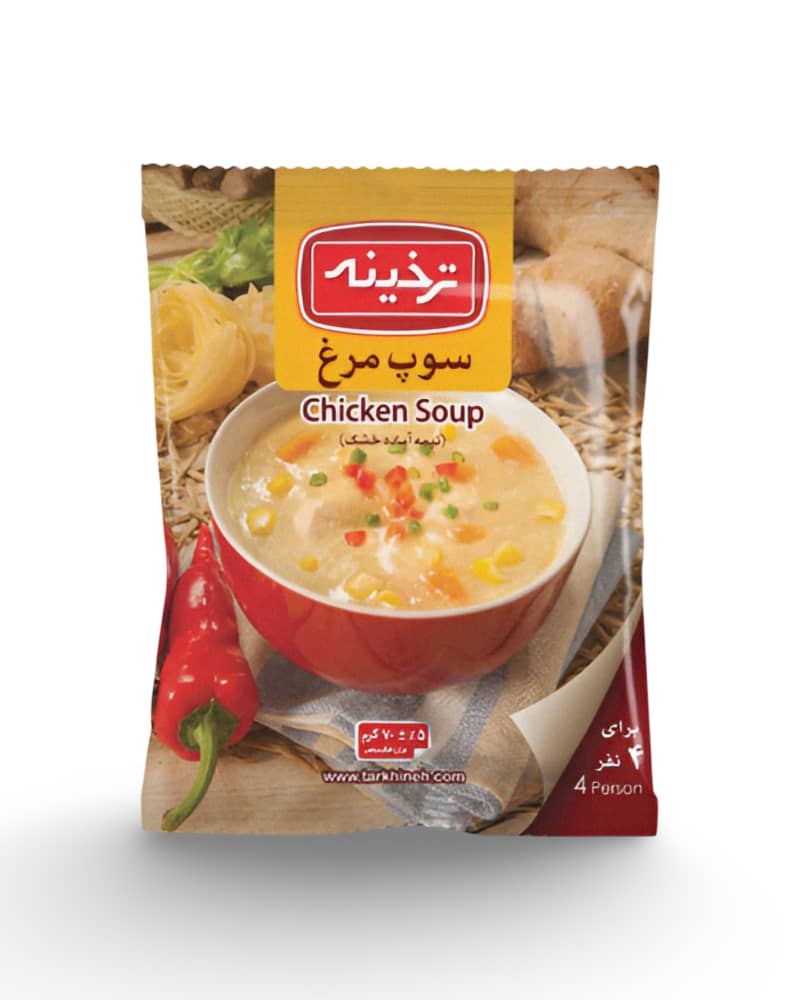 سوپ مرغ ترخینه
